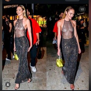 Ami Paris
embellished halterneck maxi dress